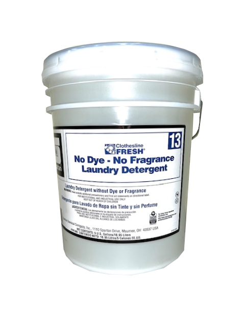 Spartan Clothesline Fresh Unscented Dye Free Liquid Laundry Detergent 5 Gallon 7003/5